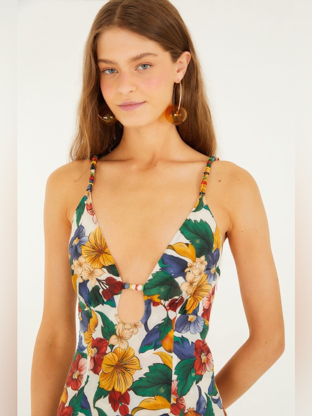 Farm Rio Off-White Tropi Embroidered Maxi Dress - Picture 5 of 9
